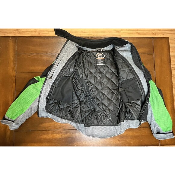 Men's FieldSheer Size S Black/Green Mesh Armored/Padded Motorcycle Riding Jacket - Picture 7 of 9